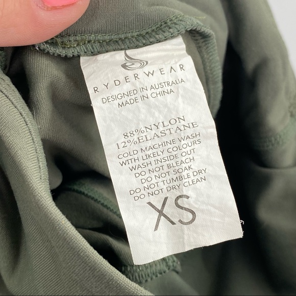 Ryderwear NEONUDE Scrunch Bum Leggings in Khaki Green/Orange Sz XS - Picture 8 of 10